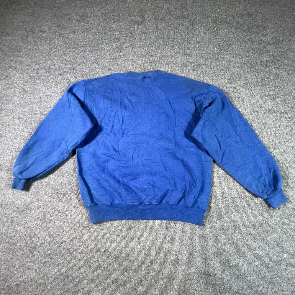 Vintage Jerzees Super Sweats Mens Large Blue G Lions Applique Pullover USA Made - Picture 10 of 11